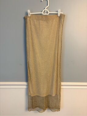 RACHEL Rachel Roy Metallic Crochet Knit Pencil Midi Skirt Bodycon Party Holiday